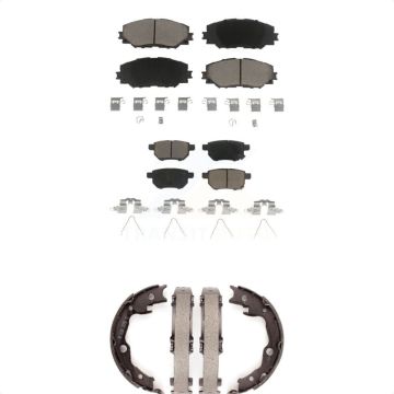 Front Rear Ceramic Brake Pads And Parking Shoes Kit For Toyota Matrix Pontiac Vibe KCN-100298