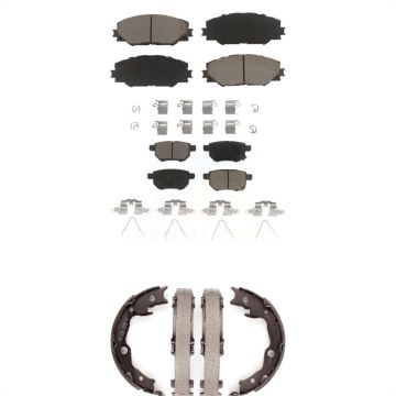 Front Rear Ceramic Brake Pads And Parking Shoes Kit For Toyota Matrix Pontiac Vibe KCN-100299