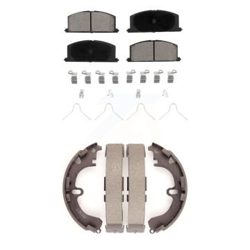 Front Rear Ceramic Brake Pads & Drum Shoe Kit For Toyota Corolla Chevrolet Nova Geo Prizm KCN-100306
