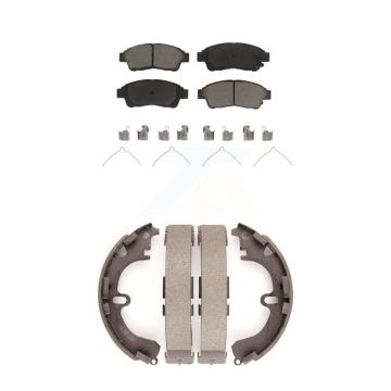 Front Rear Ceramic Brake Pads And Drum Shoes Kit For 1993-1997 Toyota Corolla Geo Prizm KCN-100309