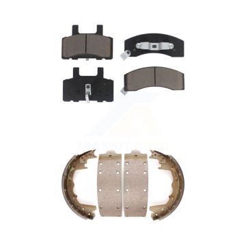 Front Rear Ceramic Brake Pads And Drum Shoes Kit For Dodge Ram 2500 KCN-100312