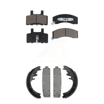 Front Rear Ceramic Brake Pads Drum Shoes Kit For Dodge Ram 2500 Chevrolet K2500 C2500 GMC KCN-100313