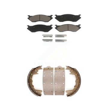 Front Rear Ceramic Brake Pads And Drum Shoes Kit For 2003 Dodge Ram 1500 Van KCN-100315