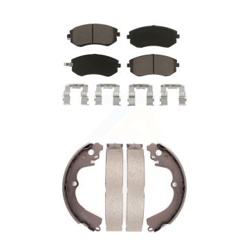 Front Rear Ceramic Brake Pads And Drum Shoes Kit For Subaru Forester Impreza Outback KCN-100316