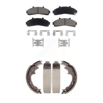 Front Rear Ceramic Brake Pads Drum Shoe Kit For Ford Ranger Mazda B4000 B3000 B2300 B2500 KCN-100325