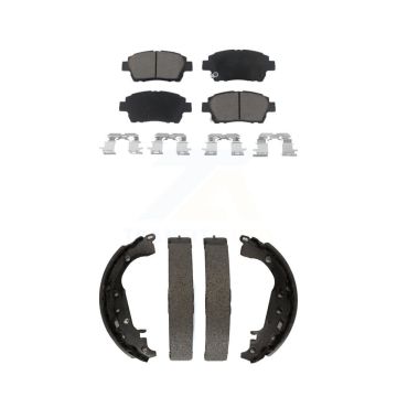 Front Rear Ceramic Brake Pads And Drum Shoes Kit For 2009 Toyota Prius KCN-100334
