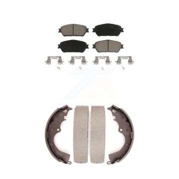 Front Rear Ceramic Brake Pads Drum Shoe Kit For 2005-2015 Toyota Tacoma With 5 Lug Wheels KCN-100335