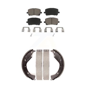 Front Rear Ceramic Brake Pads Drum Shoes Kit For 2003-2006 Toyota Matrix Pontiac Vibe AWD KCN-100339