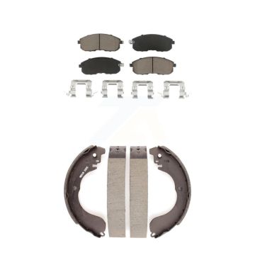 Front Rear Ceramic Brake Pads And Drum Shoes Kit For Nissan Versa Sentra Cube KCN-100348
