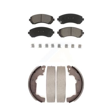 Front Rear Ceramic Brake Pads And Drum Shoes Kit For 2001-2005 Pontiac Aztek KCN-100357