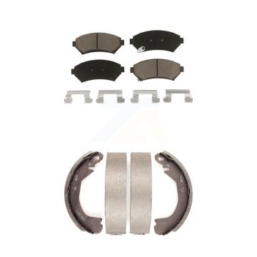 Front Rear Ceramic Brake Pads & Drum Shoe Kit For Pontiac Montana Buick Century Chevrolet KCN-100362