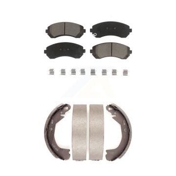 Front Rear Ceramic Brake Pads And Drum Shoe Kit For Pontiac Montana Chevrolet Venture AWD KCN-100363