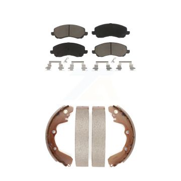 Front Rear Ceramic Brake Pads Drum Shoe Kit For Chrysler Sebring Mitsubishi Eclipse Dodge KCN-100367