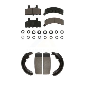 Front Rear Ceramic Brake Pads And Drum Shoe Kit For Chevrolet GMC K1500 C1500 K2500 C2500 KCN-100370