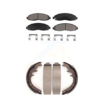 Front Rear Ceramic Brake Pads And Drum Shoes Kit For Dodge Dakota KCN-100378