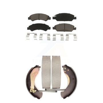 Front Rear Ceramic Brake Pads And Drum Shoes Kit For Chevrolet GMC Silverado 1500 Sierra KCN-100382