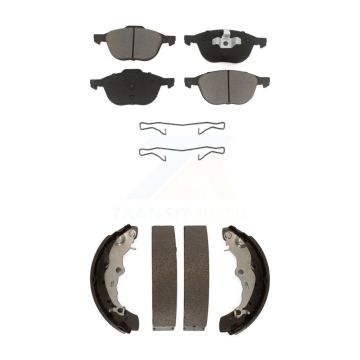 Front Rear Ceramic Brake Pads And Drum Shoes Kit For Ford Focus KCN-100387