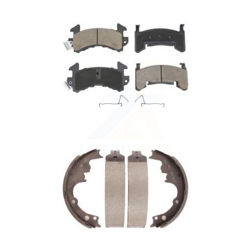 Front Rear Ceramic Brake Pads & Drum Shoe Kit For Chevrolet S10 GMC Camaro Pontiac Sonoma KCN-100388