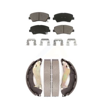 Front Rear Ceramic Brake Pads And Drum Shoes Kit For Hyundai Accent Kia Rio KCN-100394