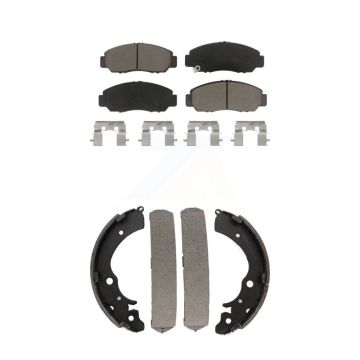 Front Rear Ceramic Brake Pads And Drum Shoes Kit For Honda Civic Accord KCN-100398