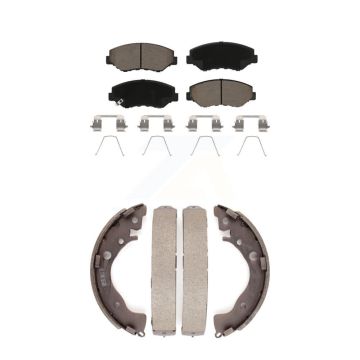 Front Rear Ceramic Brake Pads And Drum Shoes Kit For Honda Civic KCN-100400