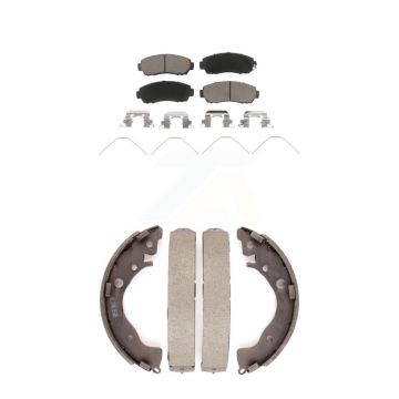 Front Rear Ceramic Brake Pads And Drum Shoes Kit For Honda Civic KCN-100402