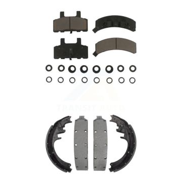 Front Rear Ceramic Brake Pads & Drum Shoes Kit For Chevrolet K1500 Suburban DIESEL engine KCN-100406