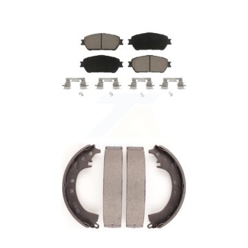 Front Rear Ceramic Brake Pads And Drum Shoes Kit For 2005-2006 Toyota Camry SE/XLE KCN-100409