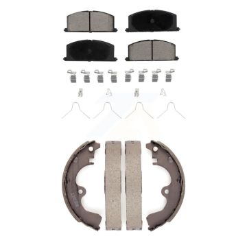 Front Rear Ceramic Brake Pads And Drum Shoes Kit For Toyota Tercel Paseo KCN-100412