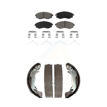 Front Rear Ceramic Brake Pads And Drum Shoes Kit For Hyundai Elantra Tiburon KCN-100413