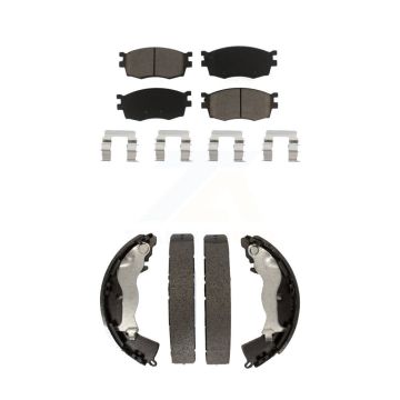 Front Rear Ceramic Brake Pads And Drum Shoes Kit For Hyundai Accent Kia Rio Rio5 KCN-100418