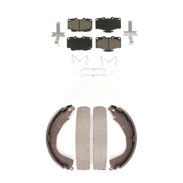 Front Rear Ceramic Brake Pads And Drum Shoes Kit For 2001-2002 Toyota 4Runner KCN-100428