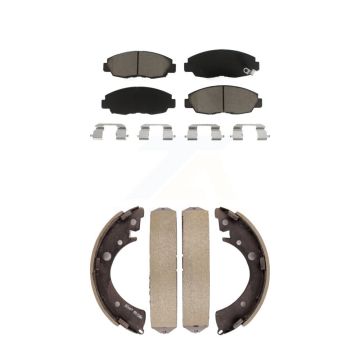 Front Rear Ceramic Brake Pads And Drum Shoes Kit For Honda Civic Acura EL KCN-100430