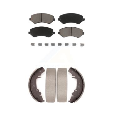 Front Rear Ceramic Brake Pads And Drum Shoes Kit For Dodge Caravan Grand Chrysler Town & KCN-100438