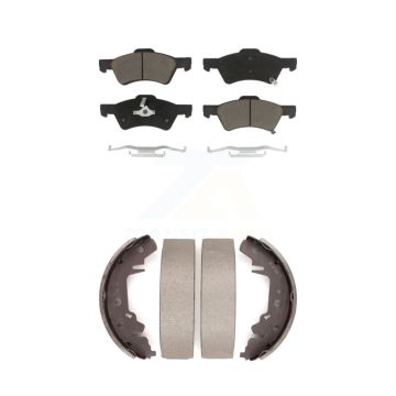 Front Rear Ceramic Brake Pads And Drum Shoes Kit For Dodge Caravan Grand Chrysler Town & KCN-100439
