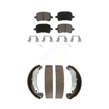 Front Rear Ceramic Brake Pads And Drum Shoes Kit For Chevrolet Pontiac G5 Cobalt HHR KCN-100447