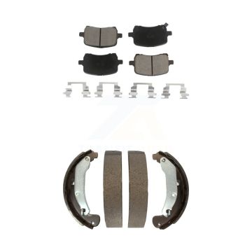 Front Rear Ceramic Brake Pads & Drum Shoe Kit For Chevrolet Cobalt Saturn Ion Pontiac HHR KCN-100448