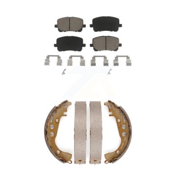Front Rear Ceramic Brake Pads And Drum Shoes Kit For Toyota Corolla KCN-100455