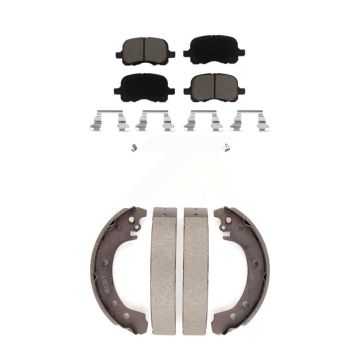 Front Rear Ceramic Brake Pads And Drum Shoes Kit For 2002 Toyota Corolla From 04 02 KCN-100456