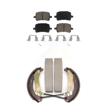 Front Rear Ceramic Brake Pads And Drum Shoes Kit For Chevrolet Malibu Pontiac G6 HHR KCN-100462
