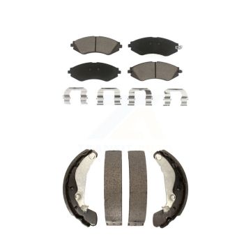 Front Rear Ceramic Brake Pads & Drum Shoe Kit For Chevrolet Aveo Pontiac Aveo5 Wave Spark KCN-100467