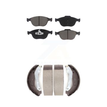 Front Rear Ceramic Brake Pads And Drum Shoes Kit For 2010-2013 Ford Transit Connect KCN-100469