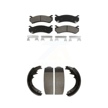 Front Rear Ceramic Brake Pads And Drum Shoe Kit For 2000 GMC Yukon With 11" Diameter KCN-100471