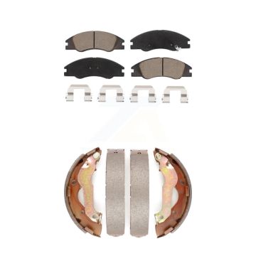 Front Rear Ceramic Brake Pads And Drum Shoes Kit For 2007-2009 Kia Spectra KCN-100475