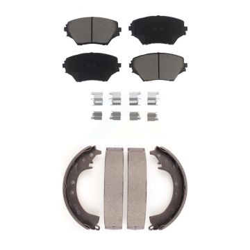 Front Rear Ceramic Brake Pads And Drum Shoes Kit For 2001-2002 Toyota RAV4 KCN-100479
