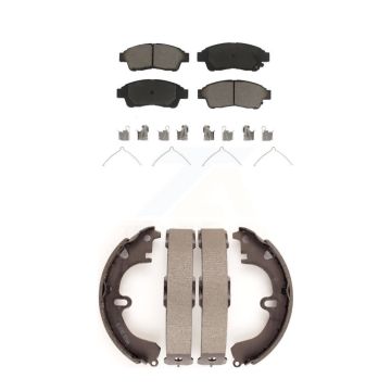 Front Rear Ceramic Brake Pads And Drum Shoes Kit For 1994-1997 Toyota Celica ST KCN-100480