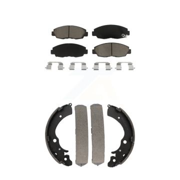 Front Rear Ceramic Brake Pads & Drum Shoes Kit For 1998-2002 Honda Accord Sedan with 2.3L KCN-100485