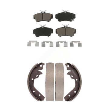 Front Rear Ceramic Brake Pads And Drum Shoes Kit For 2003-2005 Dodge Neon SRT-4 KCN-100488