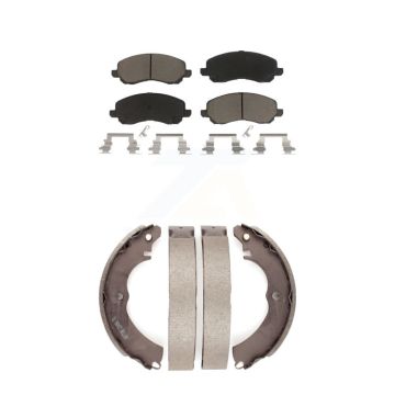 Front Rear Ceramic Brake Pads And Drum Shoes Kit For Mitsubishi Lancer KCN-100490