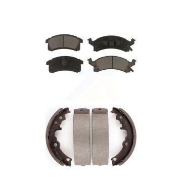 Front Rear Ceramic Brake Pads Drum Shoes Kit For Chevrolet Cavalier Pontiac Sunfire Grand KCN-100754
